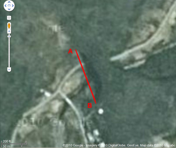 Jiangzhou Natural Bridge on Google Earth